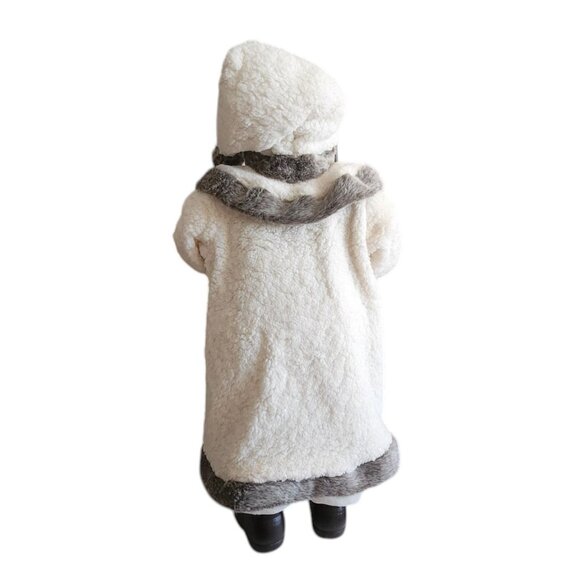 African American Santa Claus 34" Tall White Christmas Long Fur Figure Gorgeous - Picture 4 of 7